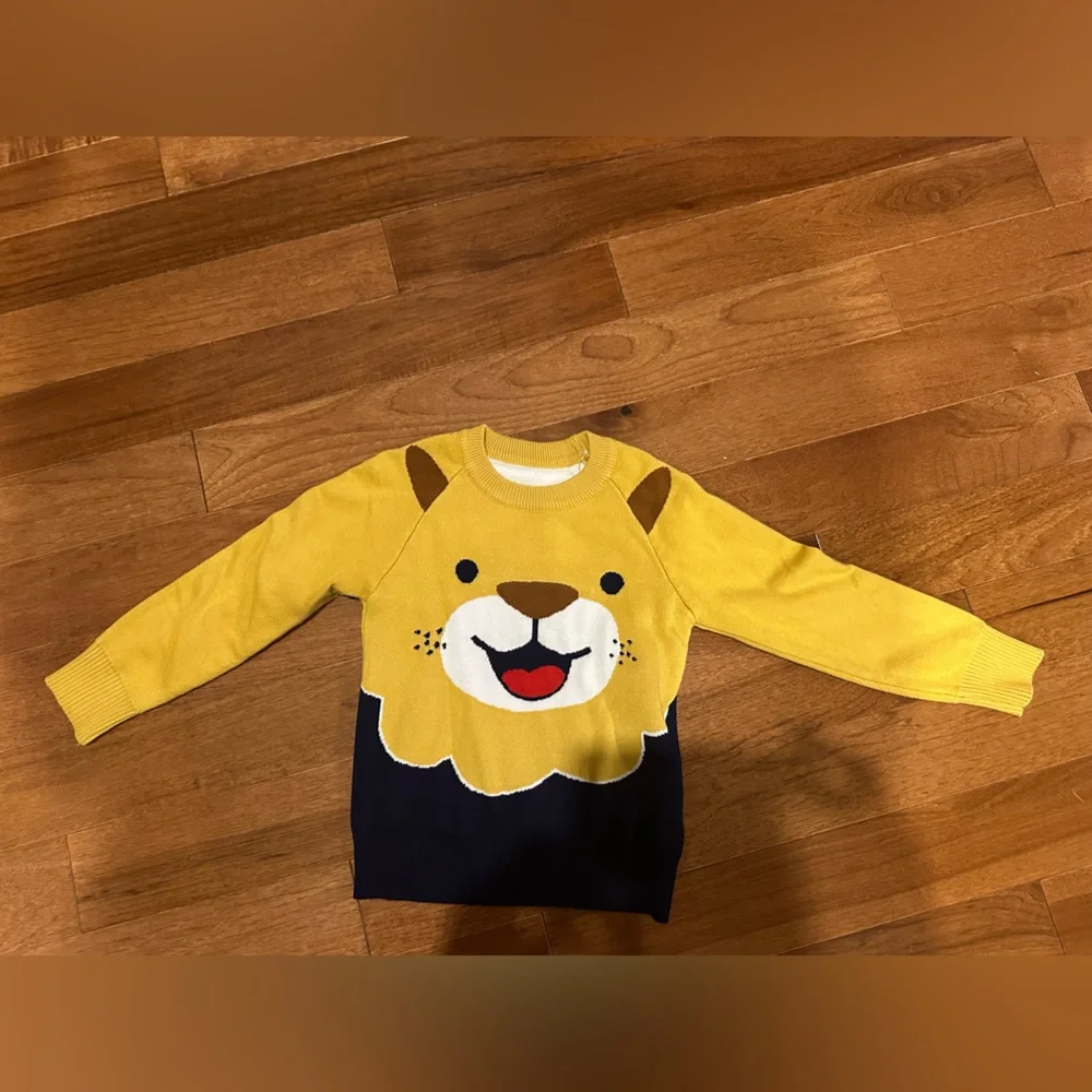 Adorable Yellow Lion Kids Sweater